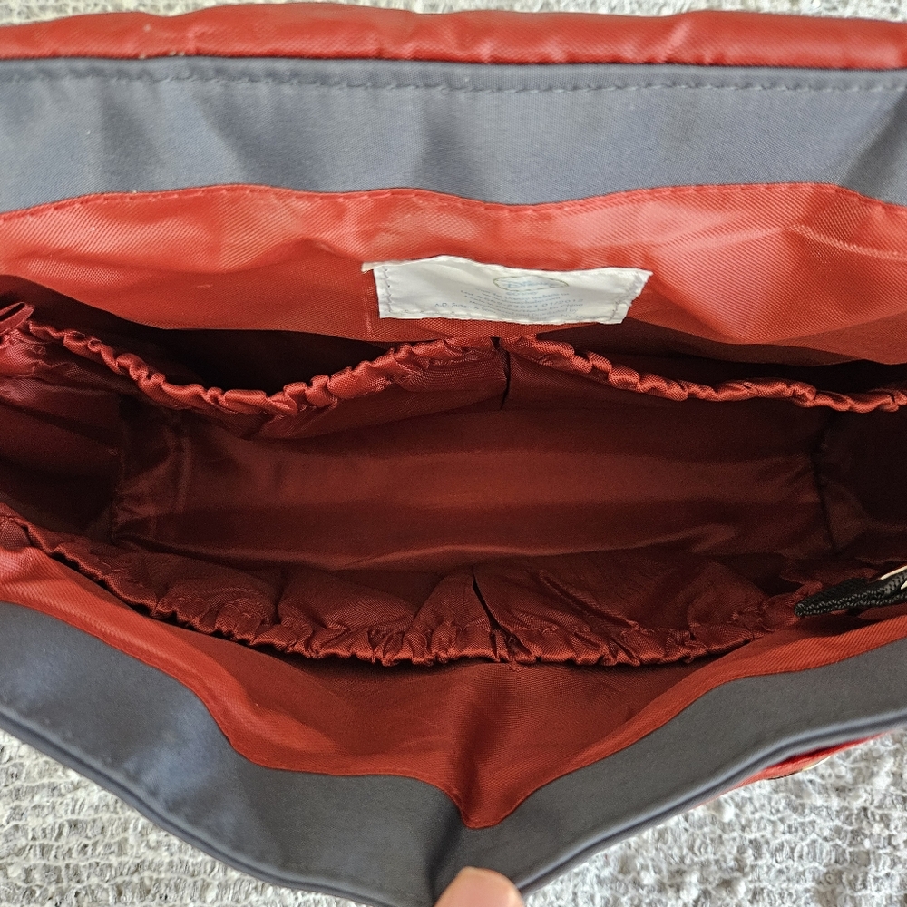 DISNEY Mickey Mouse Diaper Bag with Changing Mat, Adjustable Strap, Gray/Red - Picture 7 of 10